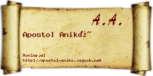 Apostol Anikó névjegykártya